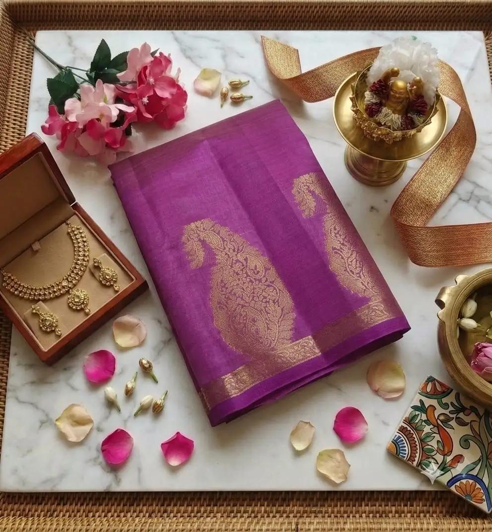 Classic Mango Zari Weaving Tussar Silk Saree